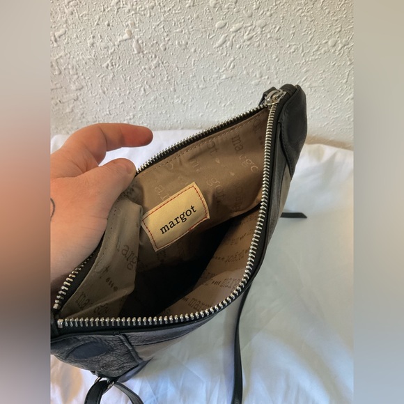 Margot fold over black leather crossbody - Picture 7 of 10